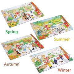 Village Scene Jigsaw - Four Seasons Saver Pack 