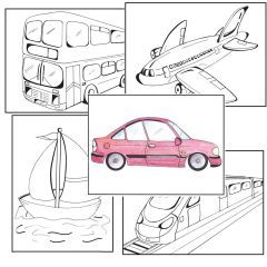 Simple Colouring for Adults - Transport - Set of 48