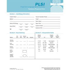 PLSI Summary/Response Forms (Pack of 25)