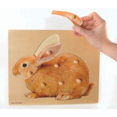 Wooden Peg Puzzle: Rabbit